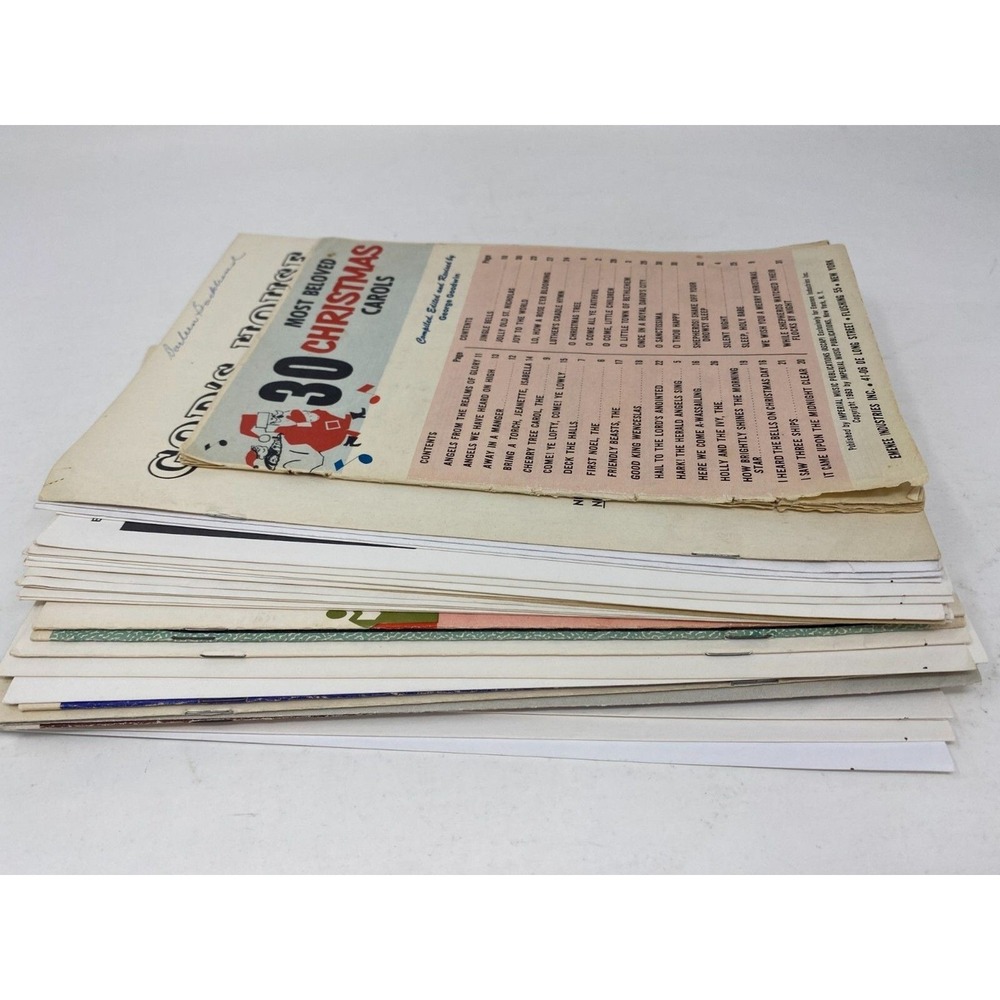 Lot 32 Vintage Choral Choir Church and School Variety Sheet Music Christmas SOLO